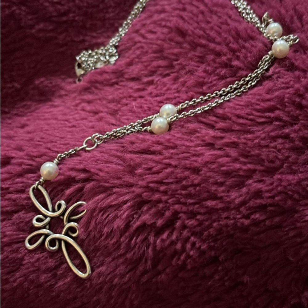 James Avery Silver Necklace with Pearl Accents